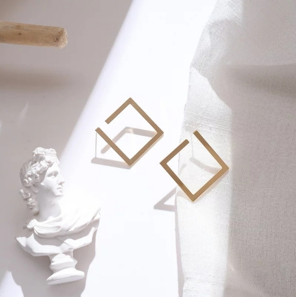 Square Earings - Picture 2 of 5